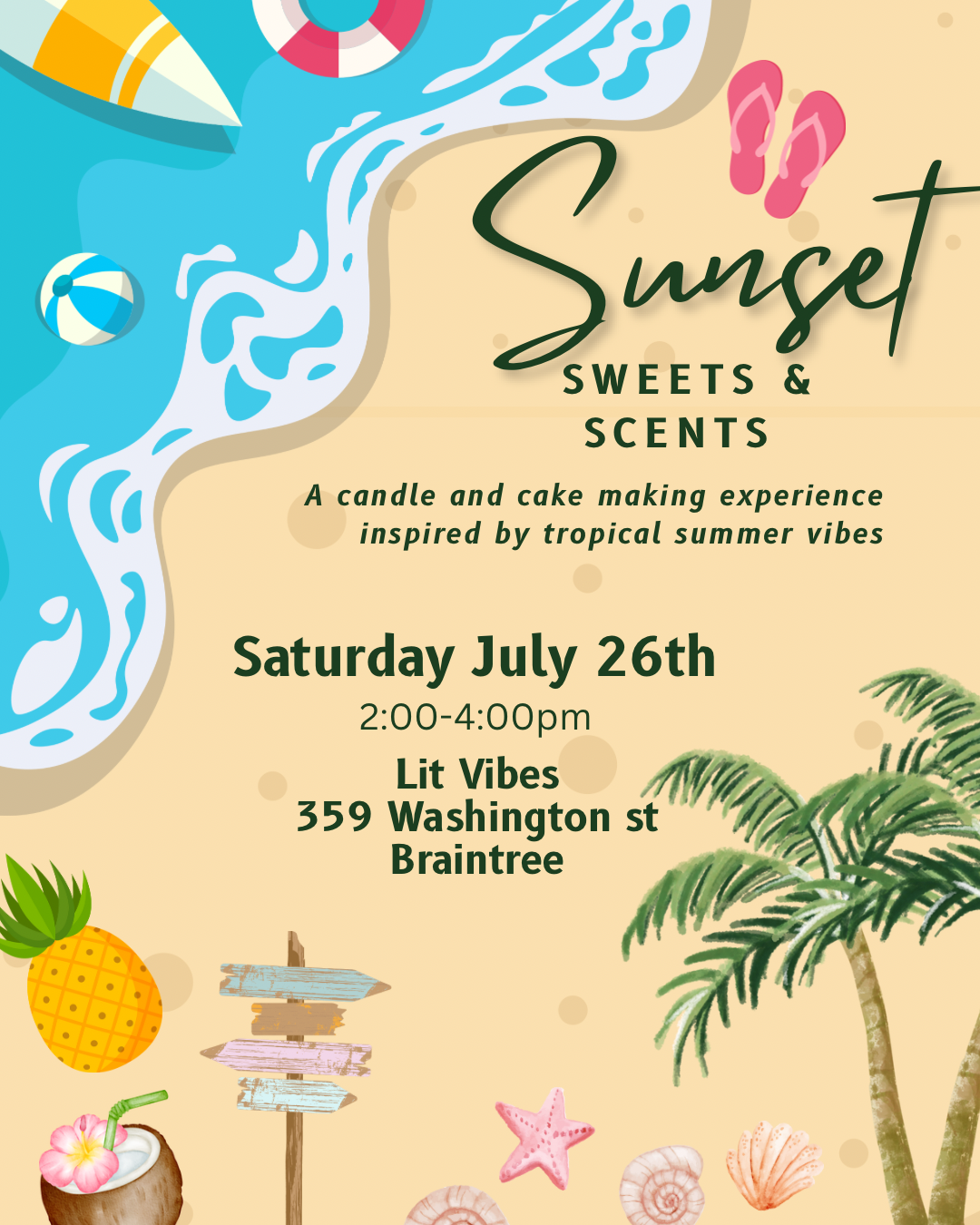 Sunset Sweets & Scents A Candle & Cake Making Experience