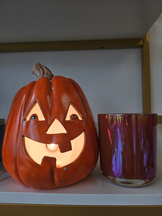 Candles and Ceramic Pumpkin Painting